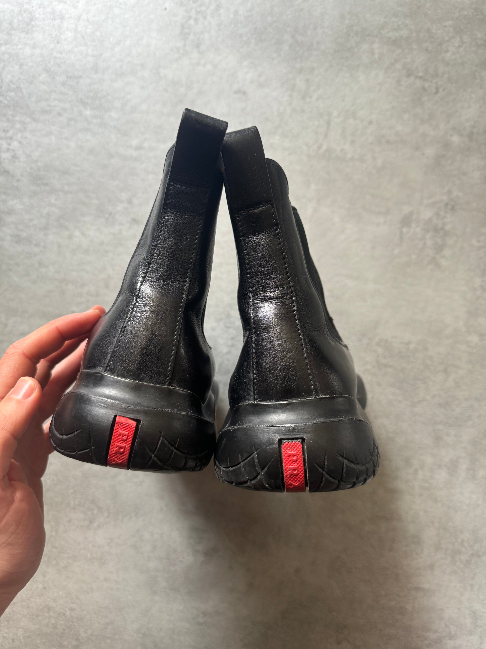 FW1999 Prada Ankle Black Leather Boots  (42,5) - 8
