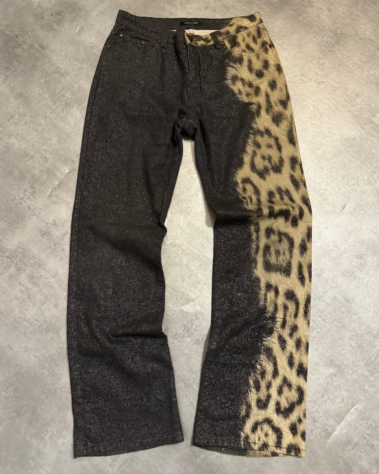 2000s Roberto Cavalli Leopard Shimmering Brut Pants (M) - 1