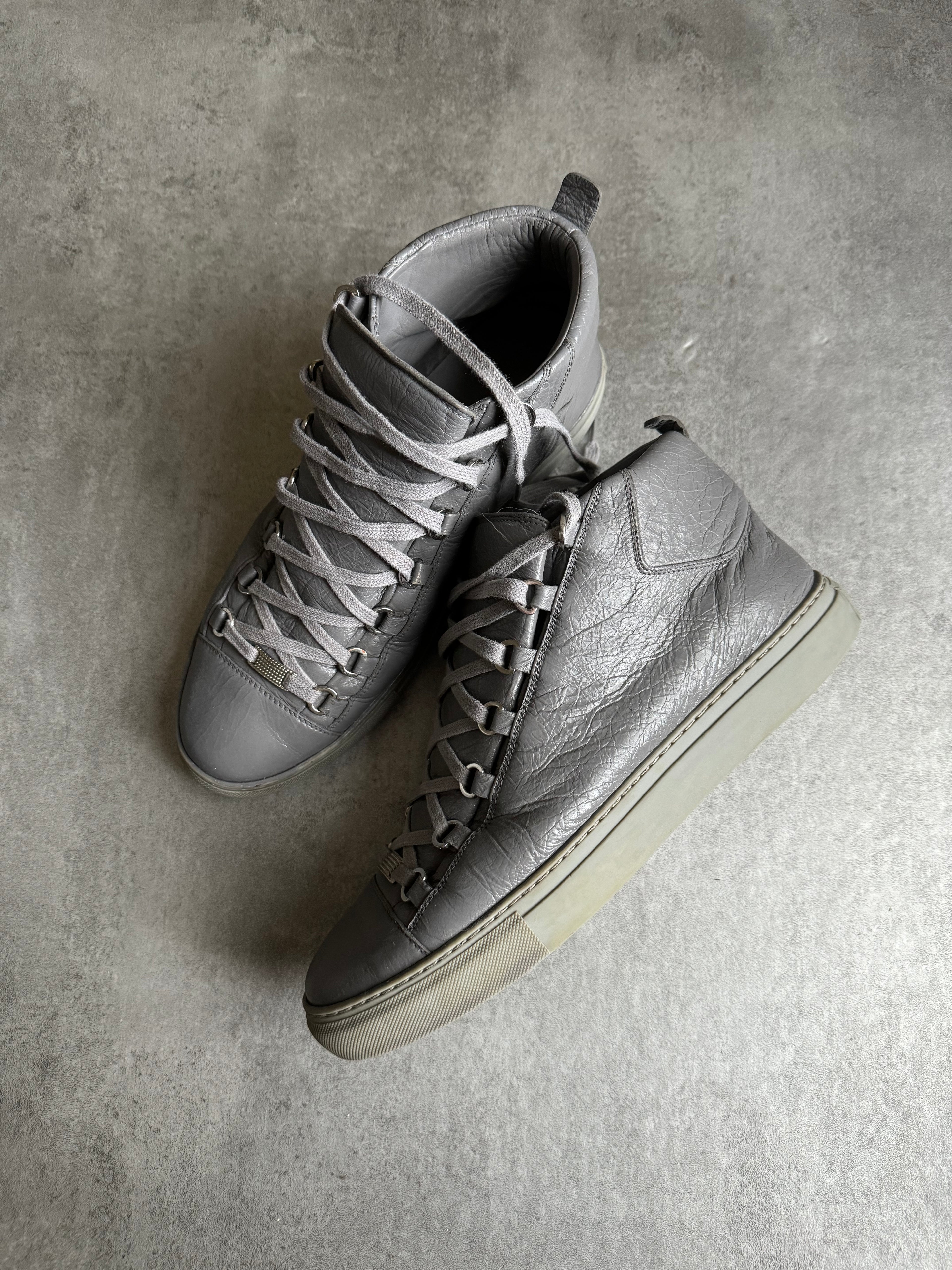 Balenciaga Arena High Grey Leather Shoes (44,5eu/us10,5) – Dolce Balenciaga Arena High Grey Leather Shoes (44,5eu/us10,5) – Dolce