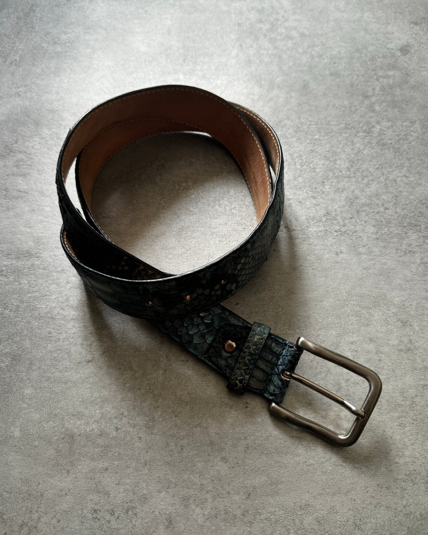 Silvano Biagini Artisanal Italian Genuine Python Leather Belt (OS) - 3
