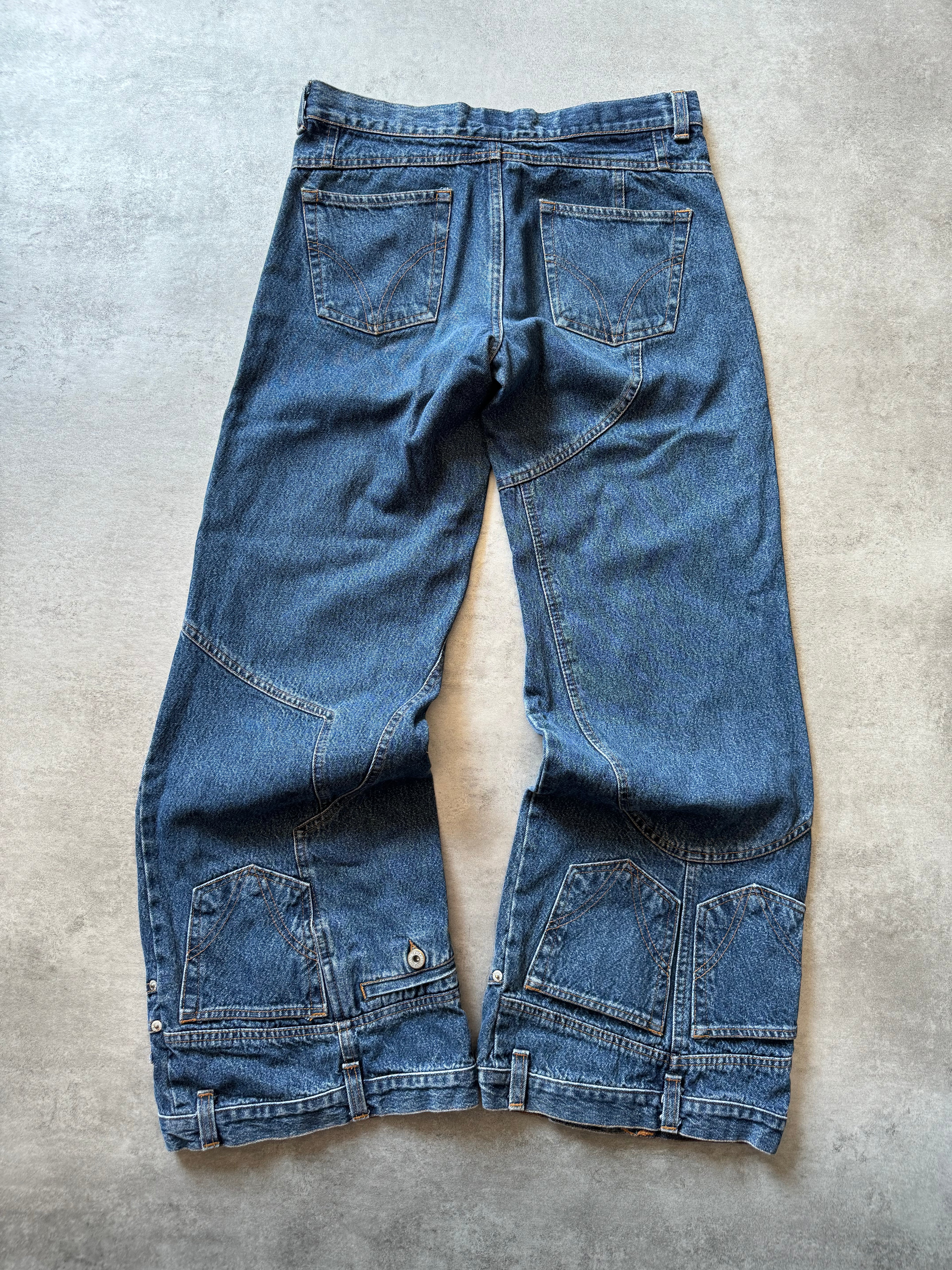 AW2003 Dolce & Gabbana Flared Trompe L'oeil Jeans (S) - 4