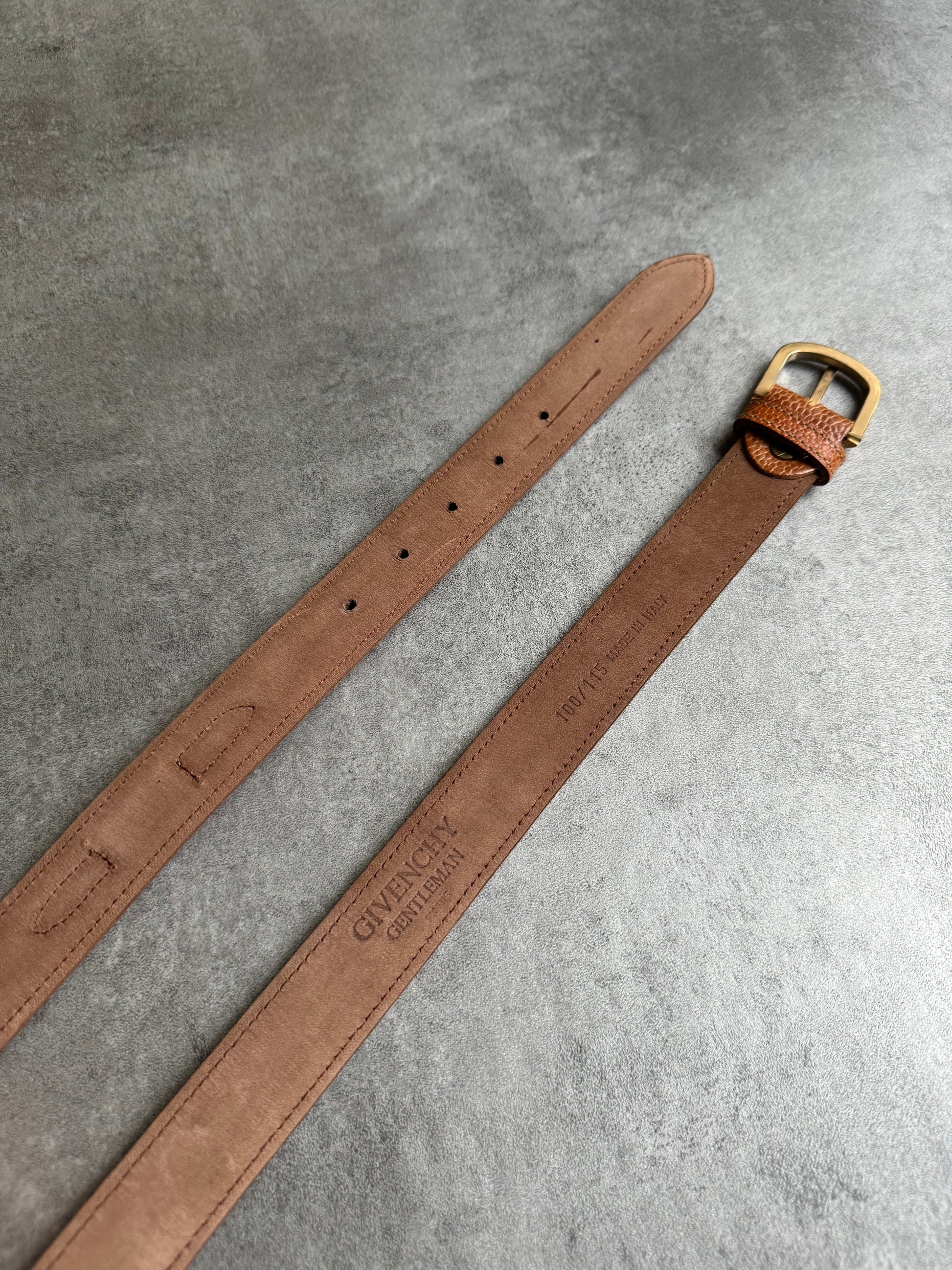 1990s Givenchy Brown Leather Classy Belt (OS) - 5