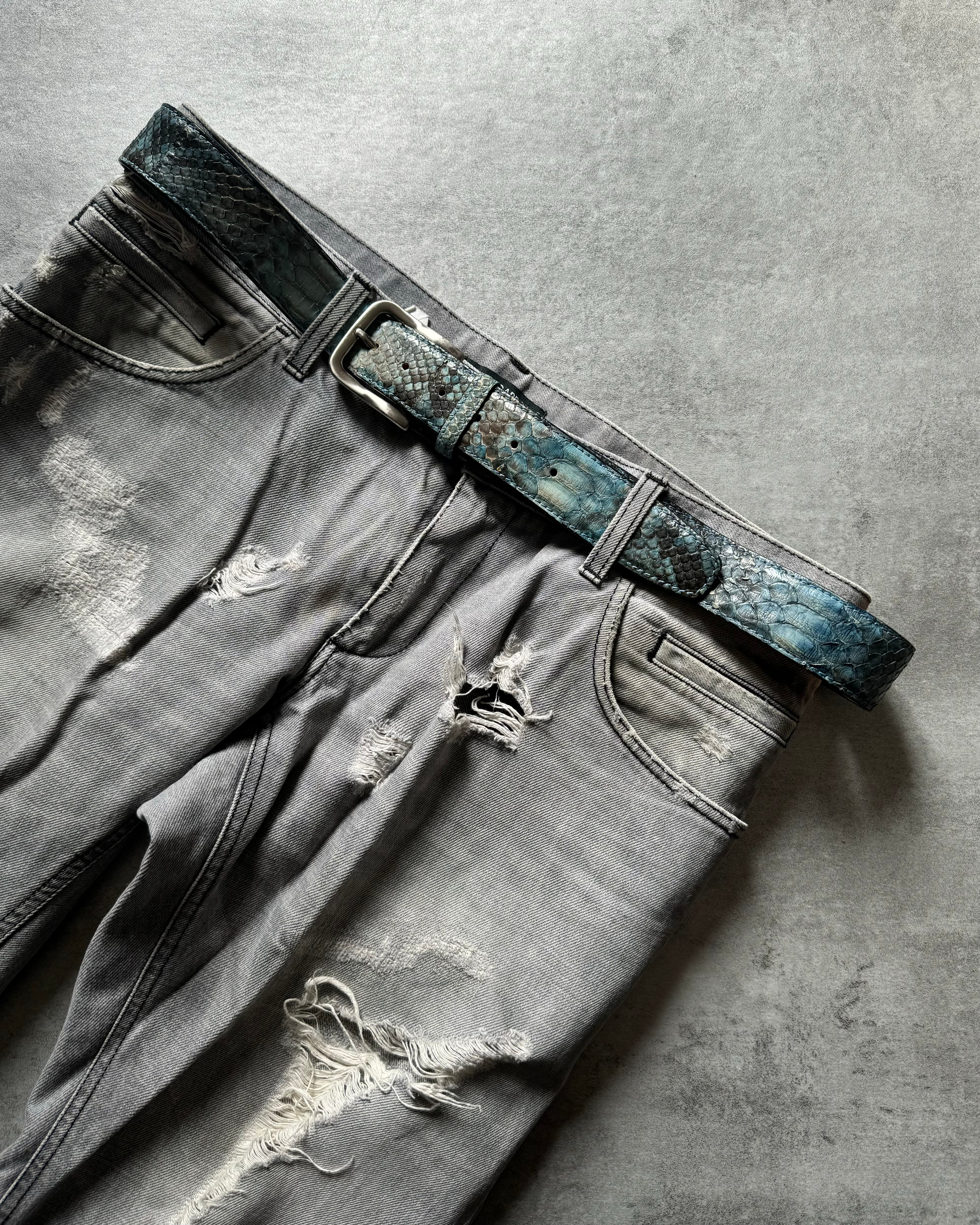 Silvano Biagini Artisanal Italian Genuine Python Leather Belt (OS) - 1