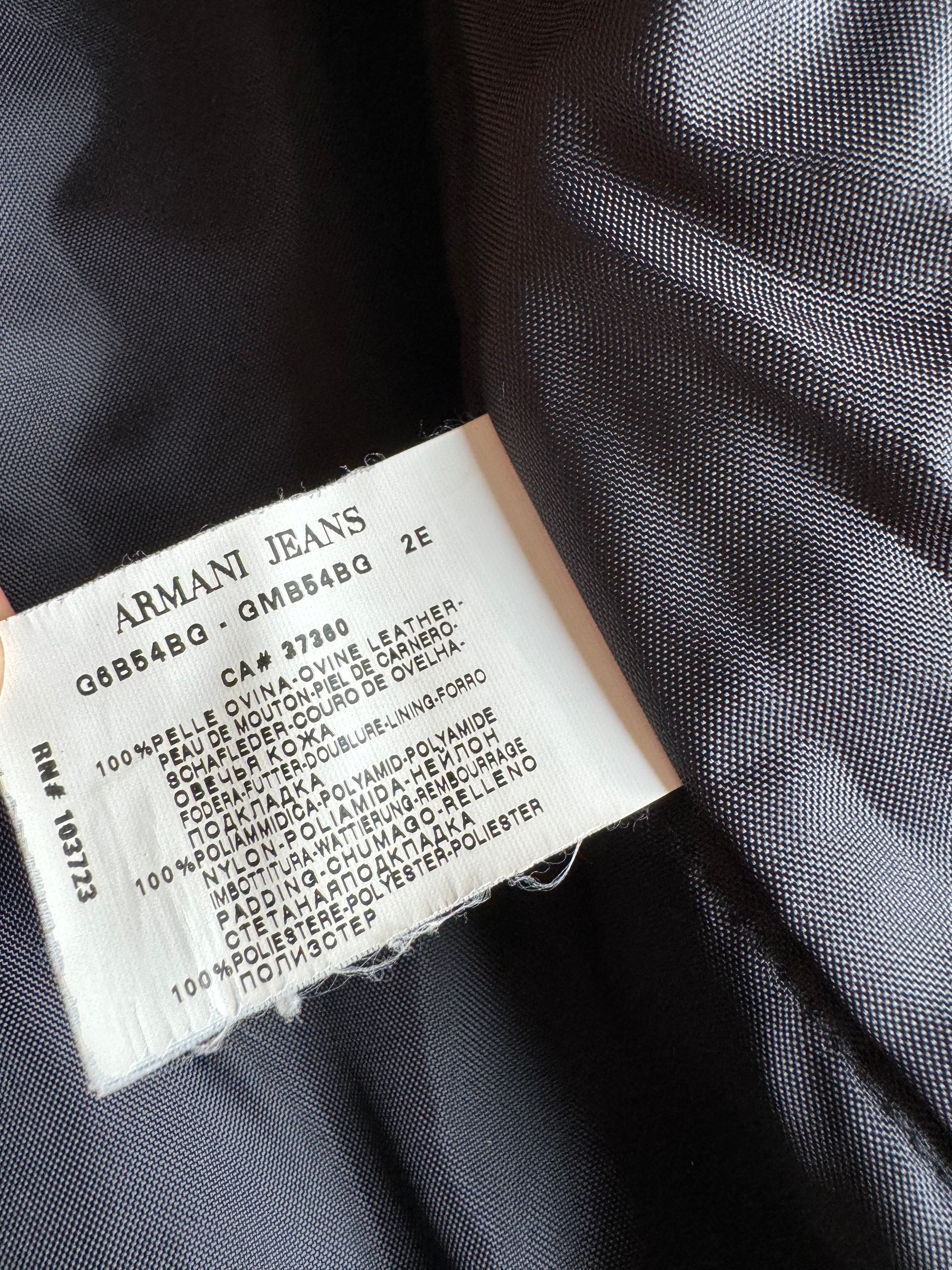 AW2008 Armani Brown Eroded Bomber Leather Jacket (L) - 9