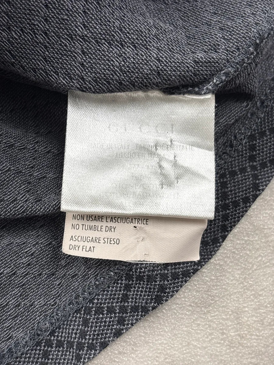 2000s Gucci Grey Geometric Knit Contrast Collar Polo QGidlneP 9