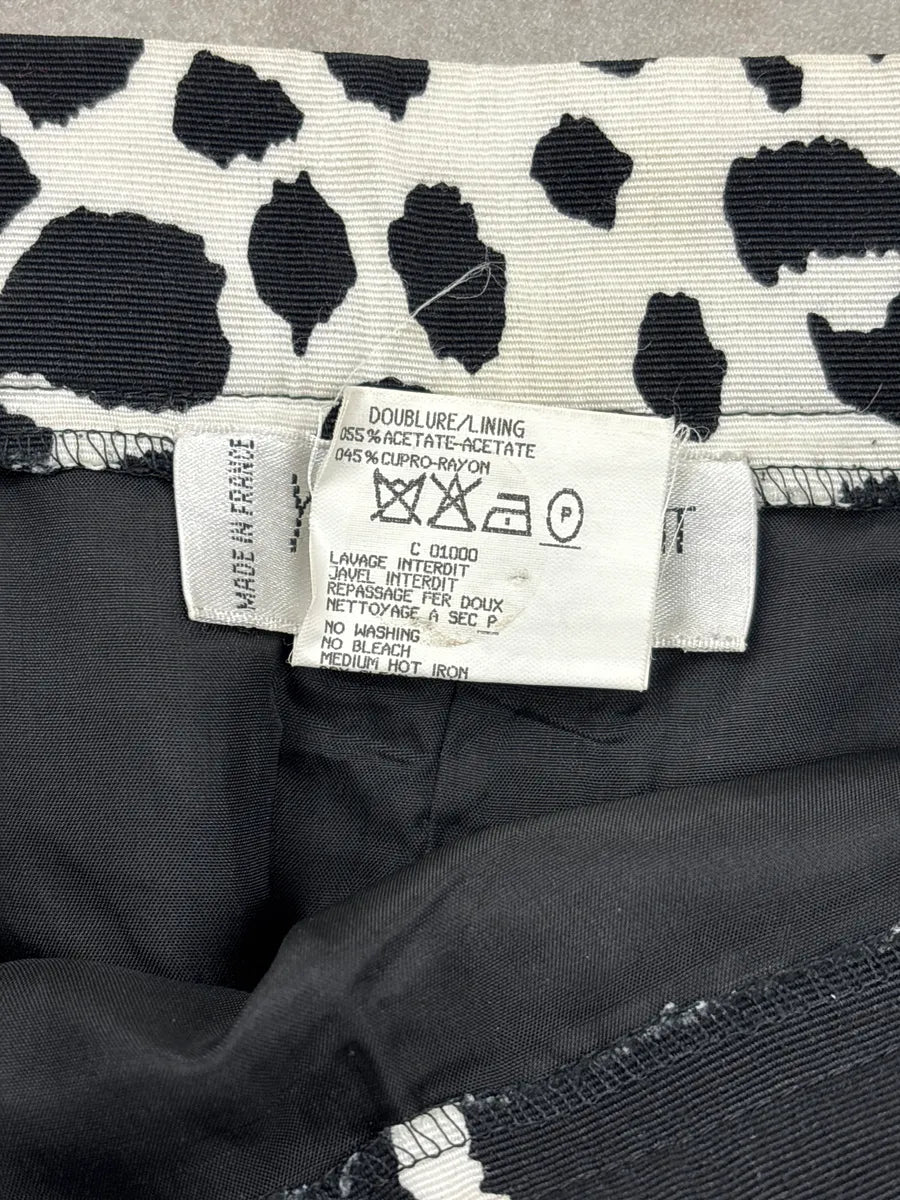 1990s Yves Saint Laurent Black & White Giraffe Print Skirt QJYKrWfq 10