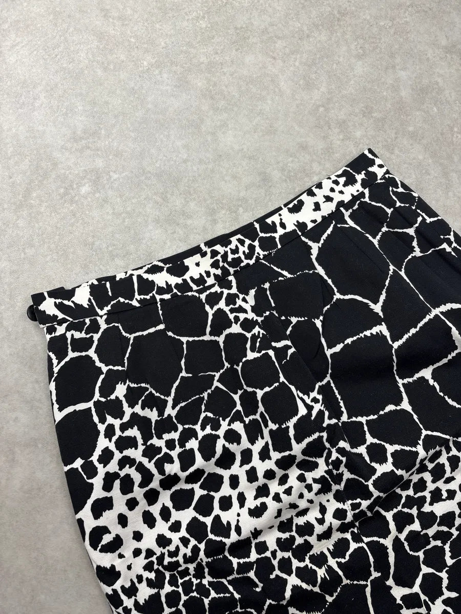 1990s Yves Saint Laurent Black & White Giraffe Print Skirt QJYKrWfq 7