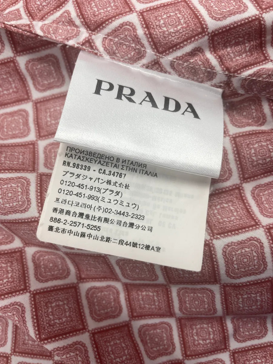 2000s Prada Dusty Red Geometric Tile Shirt QJzrTlIU 11