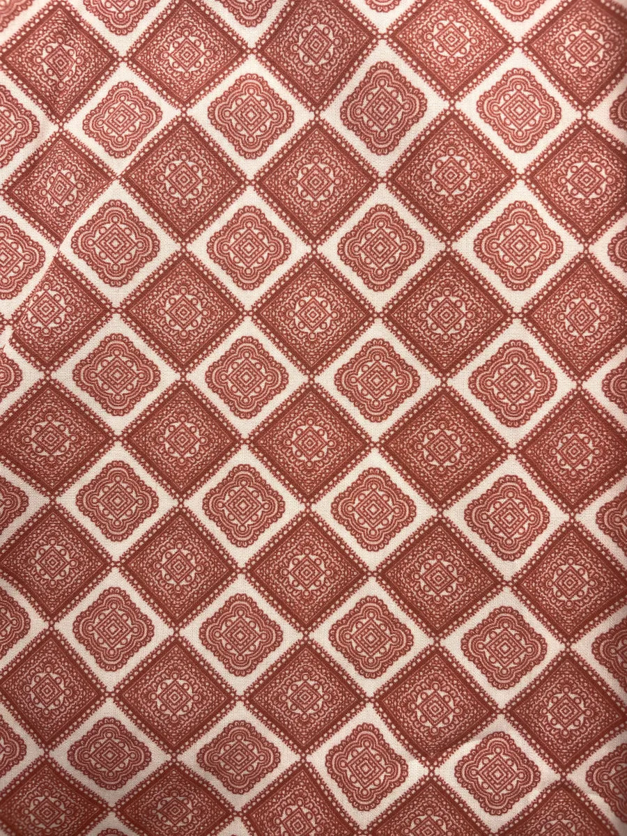 2000s Prada Dusty Red Geometric Tile Shirt QJzrTlIU 7
