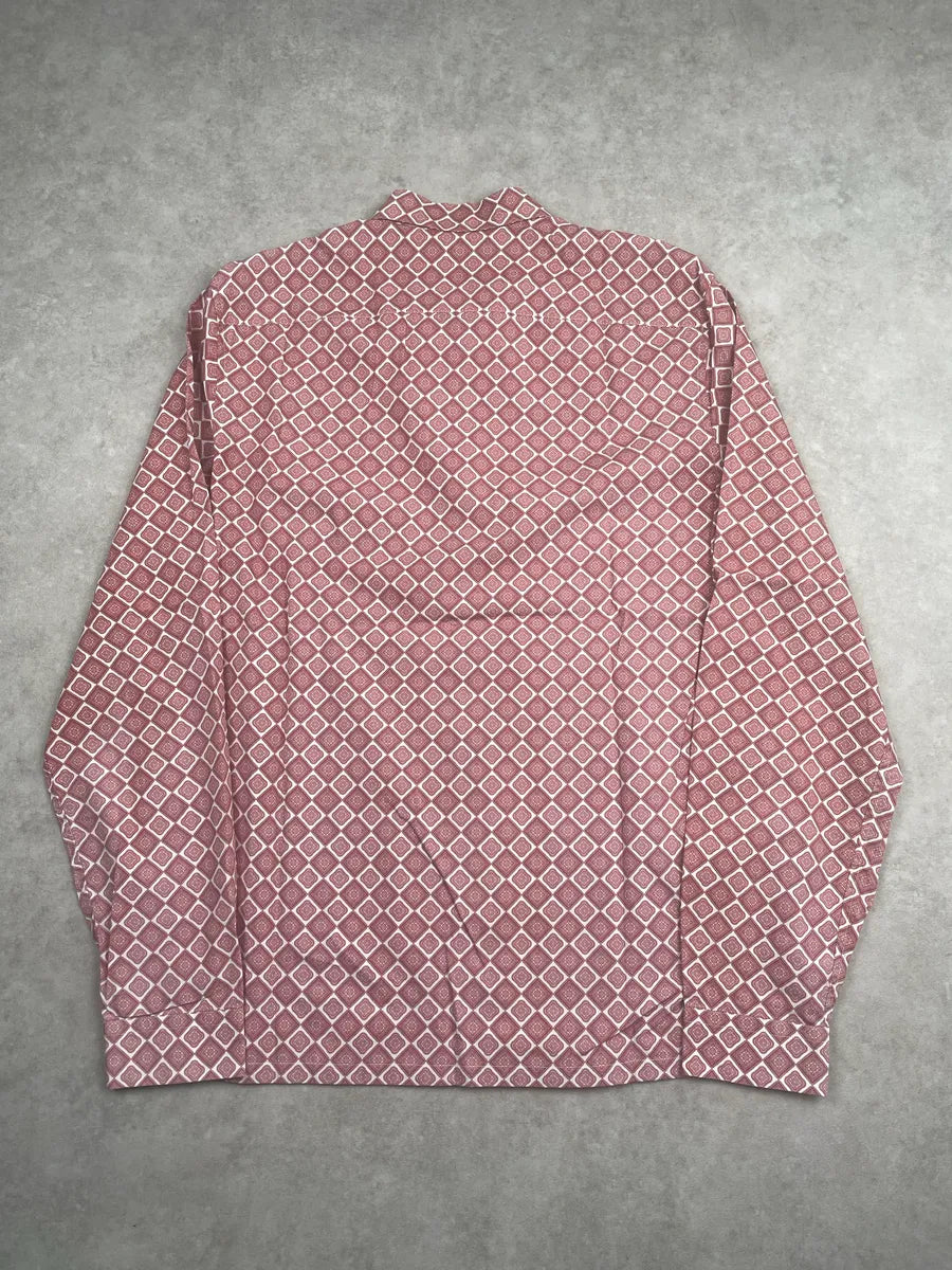 2000s Prada Dusty Red Geometric Tile Shirt QJzrTlIU 5