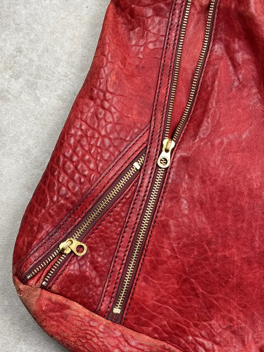 Marc Jacobs Red Leather Diagonal Zip Shoulder Bag QKGubScq 4