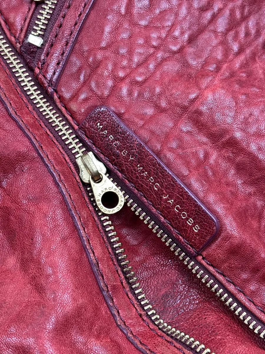 Marc Jacobs Red Leather Diagonal Zip Shoulder Bag QKGubScq 13