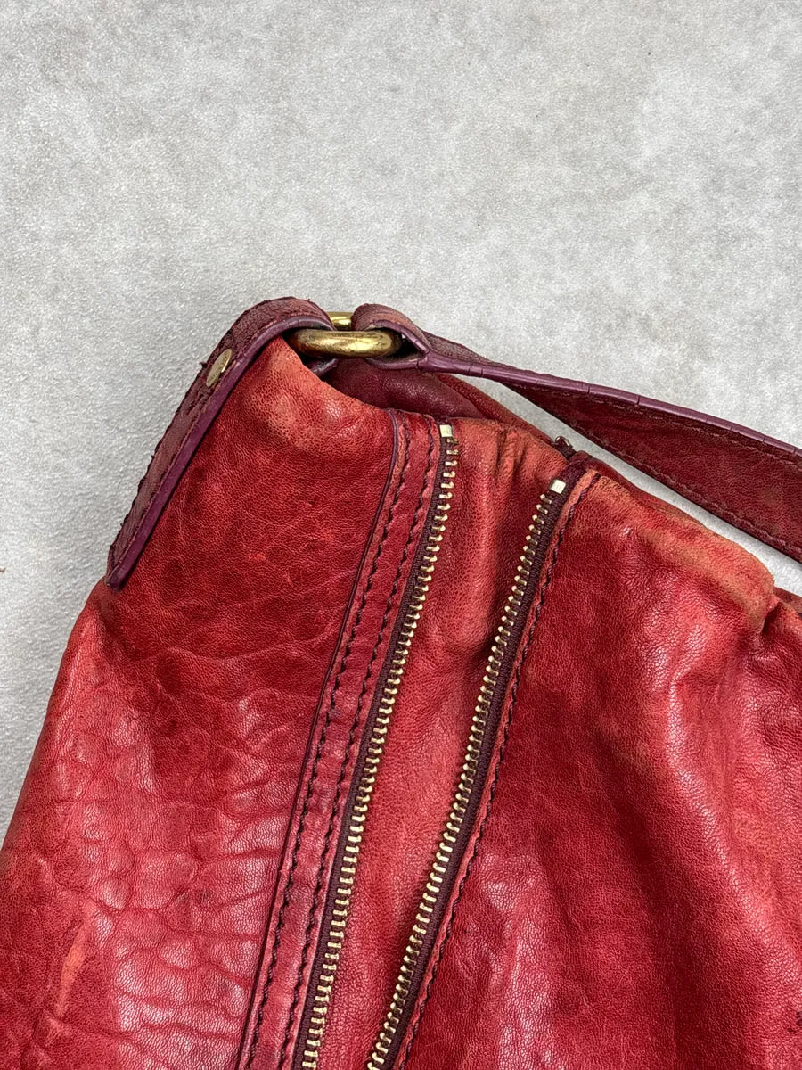 Marc Jacobs Red Leather Diagonal Zip Shoulder Bag QKGubScq 6