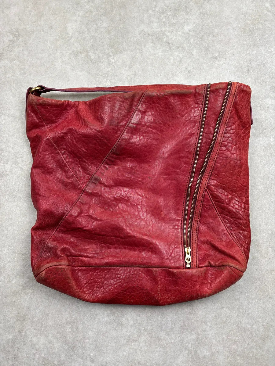 Marc Jacobs Red Leather Diagonal Zip Shoulder Bag QKGubScq 3