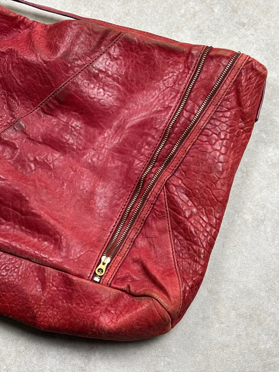 Marc Jacobs Red Leather Diagonal Zip Shoulder Bag QKGubScq 7