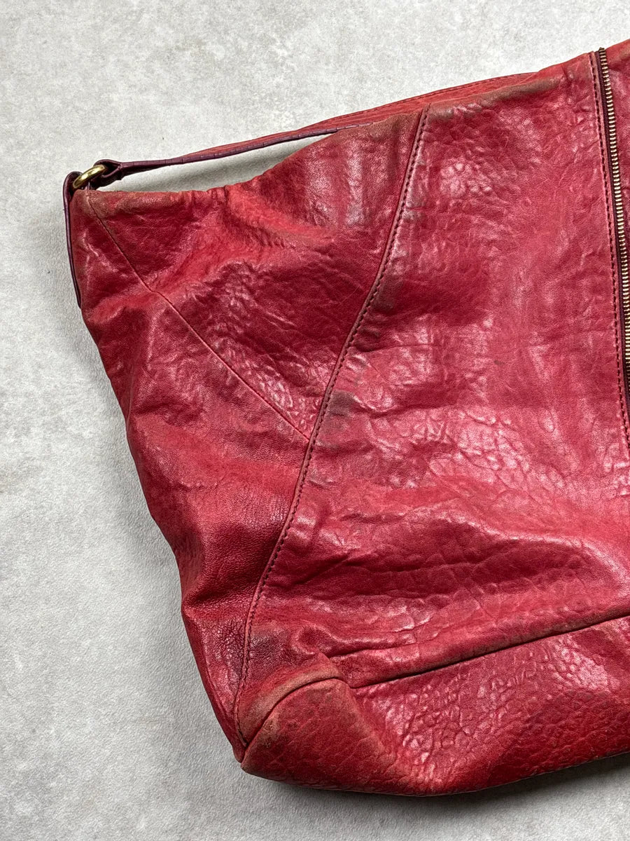 Marc Jacobs Red Leather Diagonal Zip Shoulder Bag QKGubScq 9