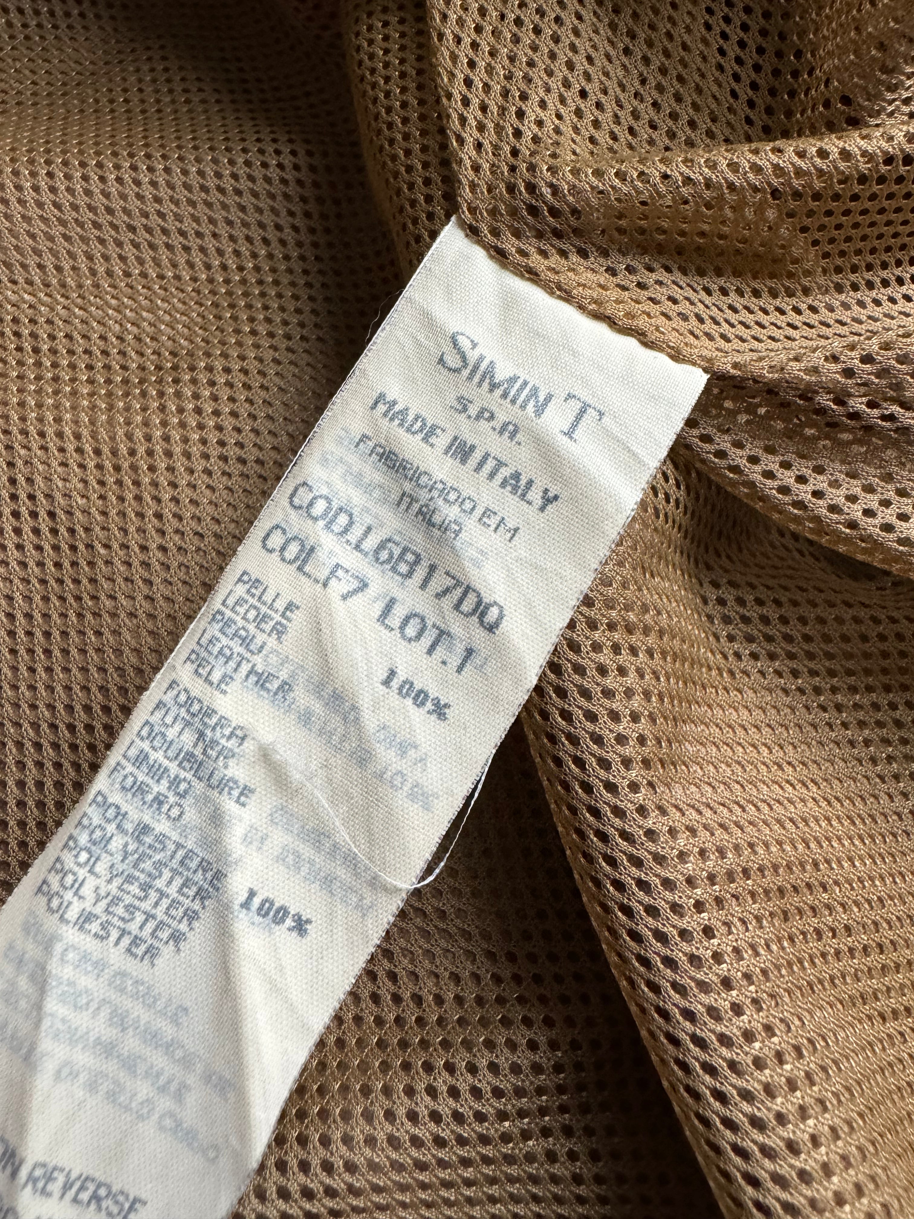 1990s Armani Brown Leather Light Biker Brown Jacket  (M/L) - 5