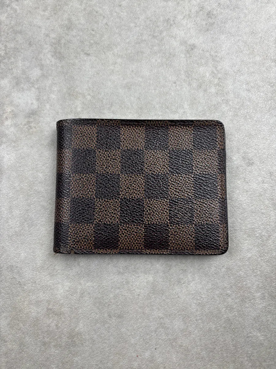 Louis Vuitton Brown Coated Canvas Damier Check Bifold Wallet QLLphfos 0
