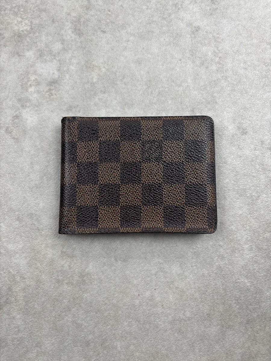 Louis Vuitton Brown Coated Canvas Damier Check Bifold Wallet QLLphfos 1