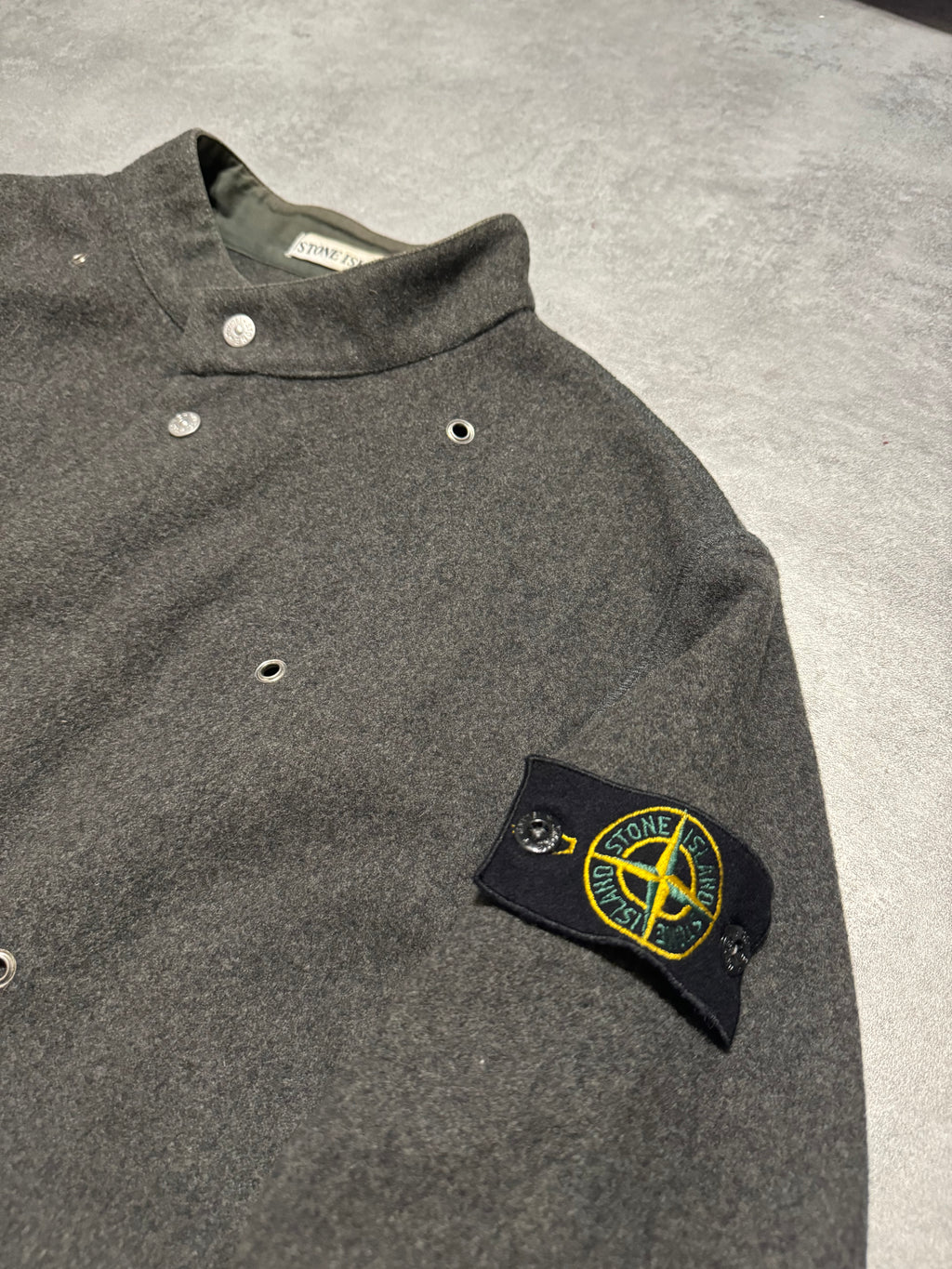 1990s Stone Island Grey Reversed Effect Mao Jacket (M) - 10