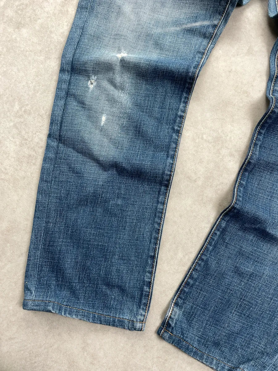 2000s Dior Blue Denim Distressed Faded Wash Jeans by Hedi Slimane QOeNGNDj 6
