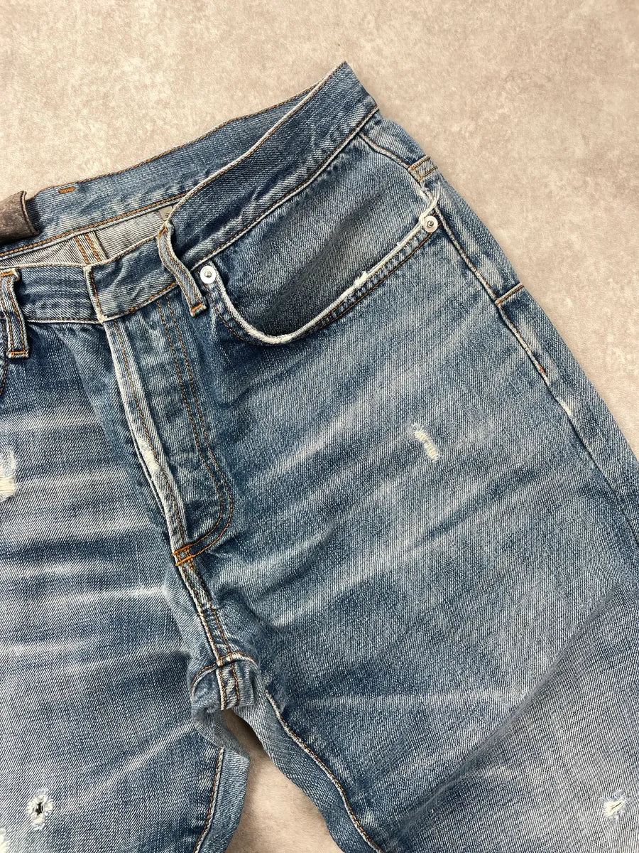 2000s Dior Blue Denim Distressed Faded Wash Jeans by Hedi Slimane QOeNGNDj 7