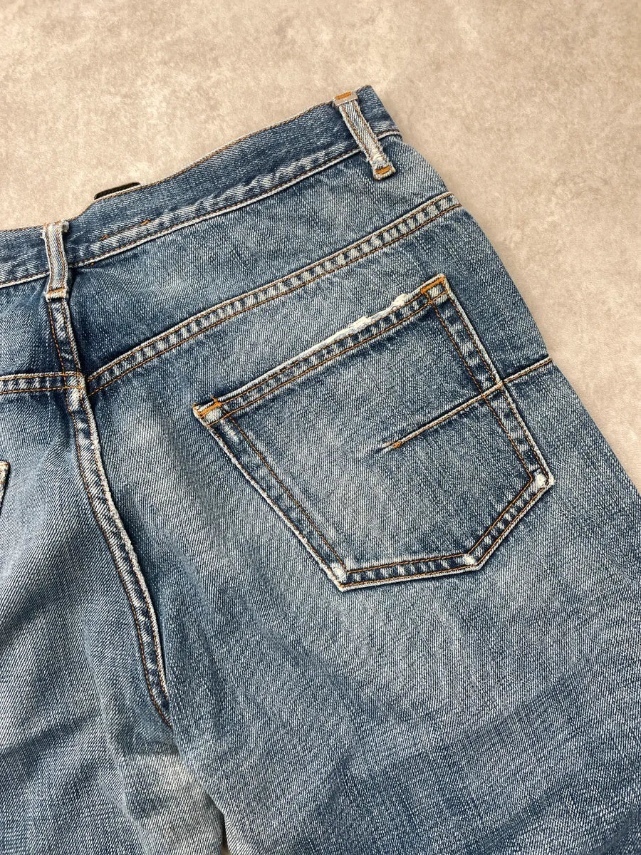 2000s Dior Blue Denim Distressed Faded Wash Jeans by Hedi Slimane QOeNGNDj 9