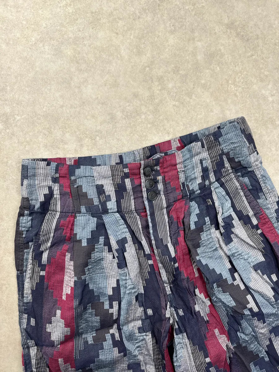 SS2022 Giorgio Armani Geometric Pleated Shorts QPhDpWqd 8