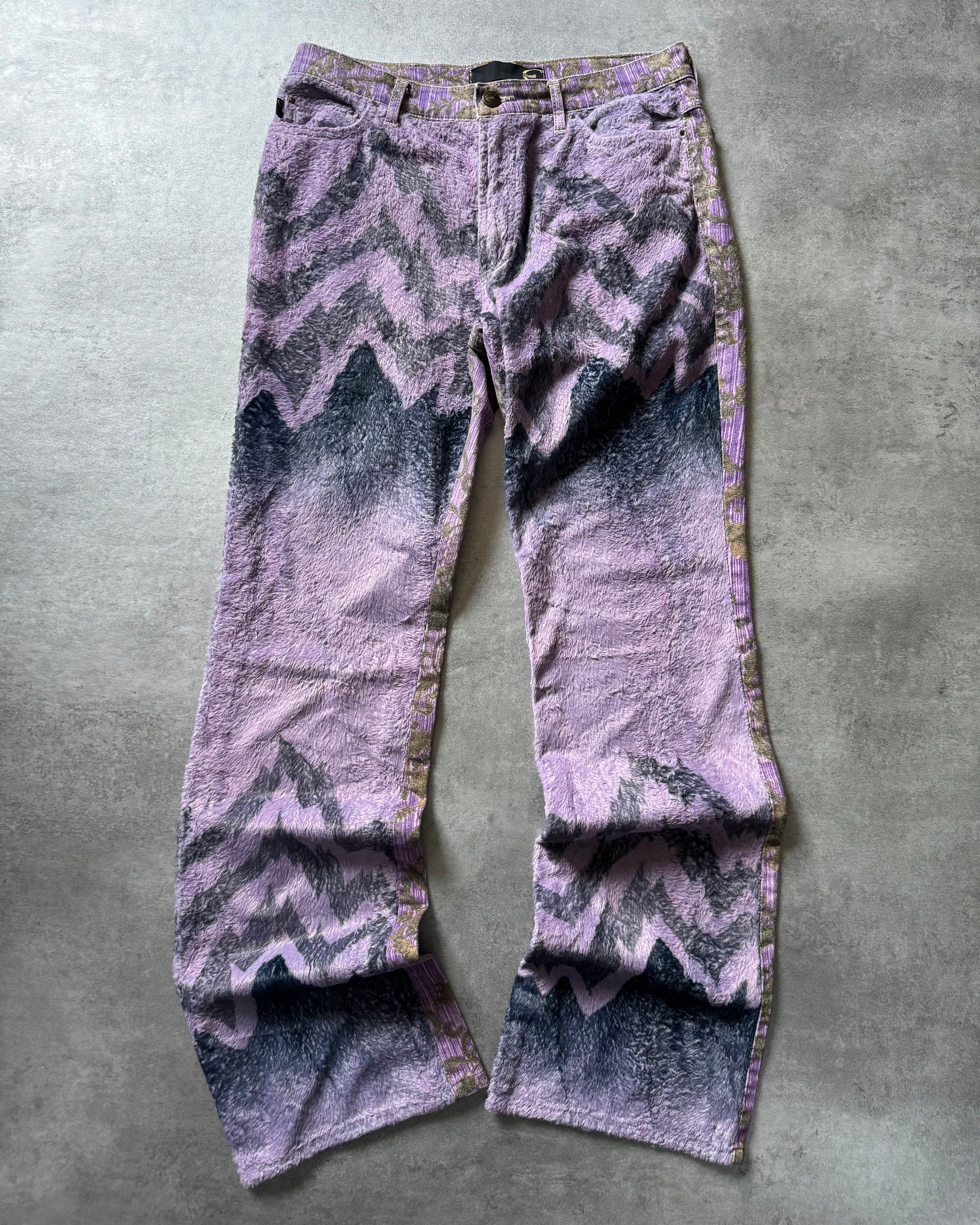 SS2005 Cavalli Mountain Peninsula Purple Relaxed Pants (S) - 5