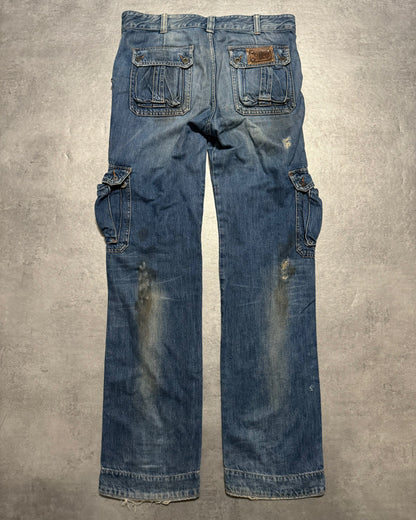 AW2005 Dolce & Gabbana Destroyed Cargo Denim Jeans (L) - 2