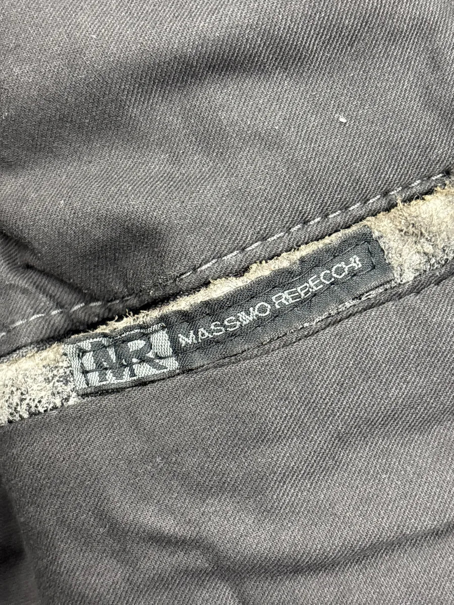 Massimo Rebecchi Grey Suede Distressed Moto Leather Jacket QRauIBND 10