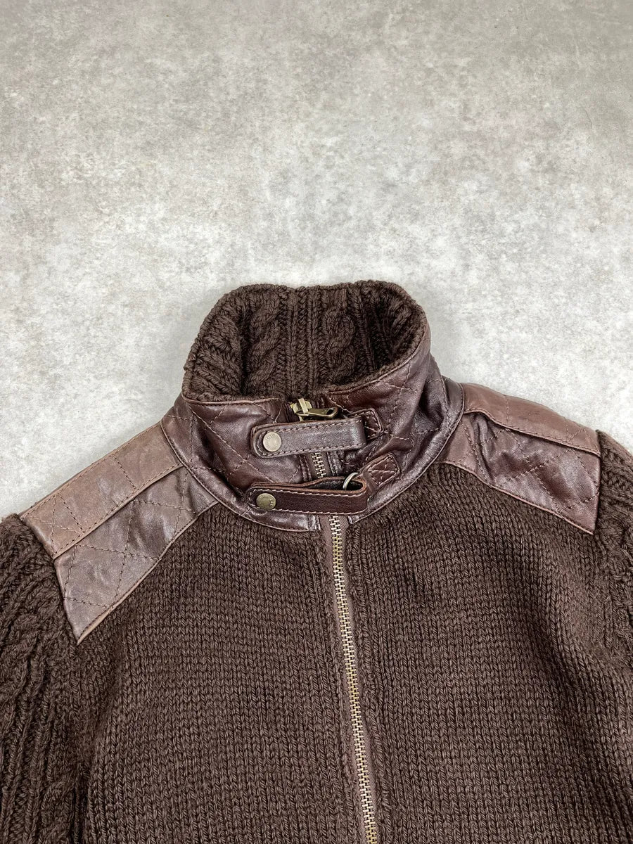AW2008 Dolce & Gabbana Dark Brown Wool Leather Patch Pocket Jacket QUWxbyHV 6