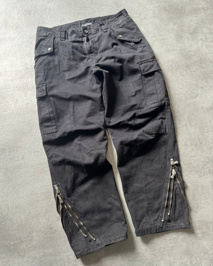 AW2002 Dolce & Gabbana Multi Zips Cargo Black Pants  (L) - 4