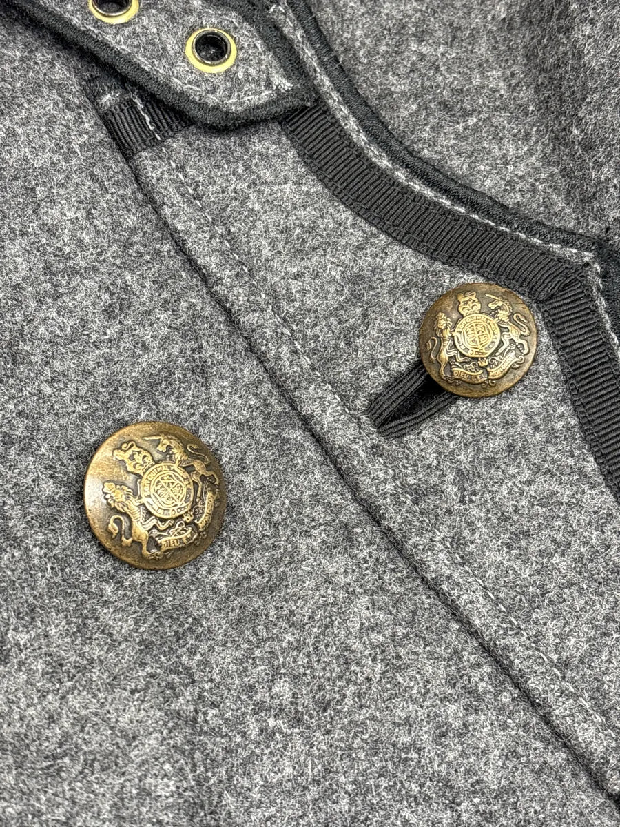 AW2009 Dolce & Gabbana Grey Wool Double-Breasted Officer Long Coat QZjBiRQl 11
