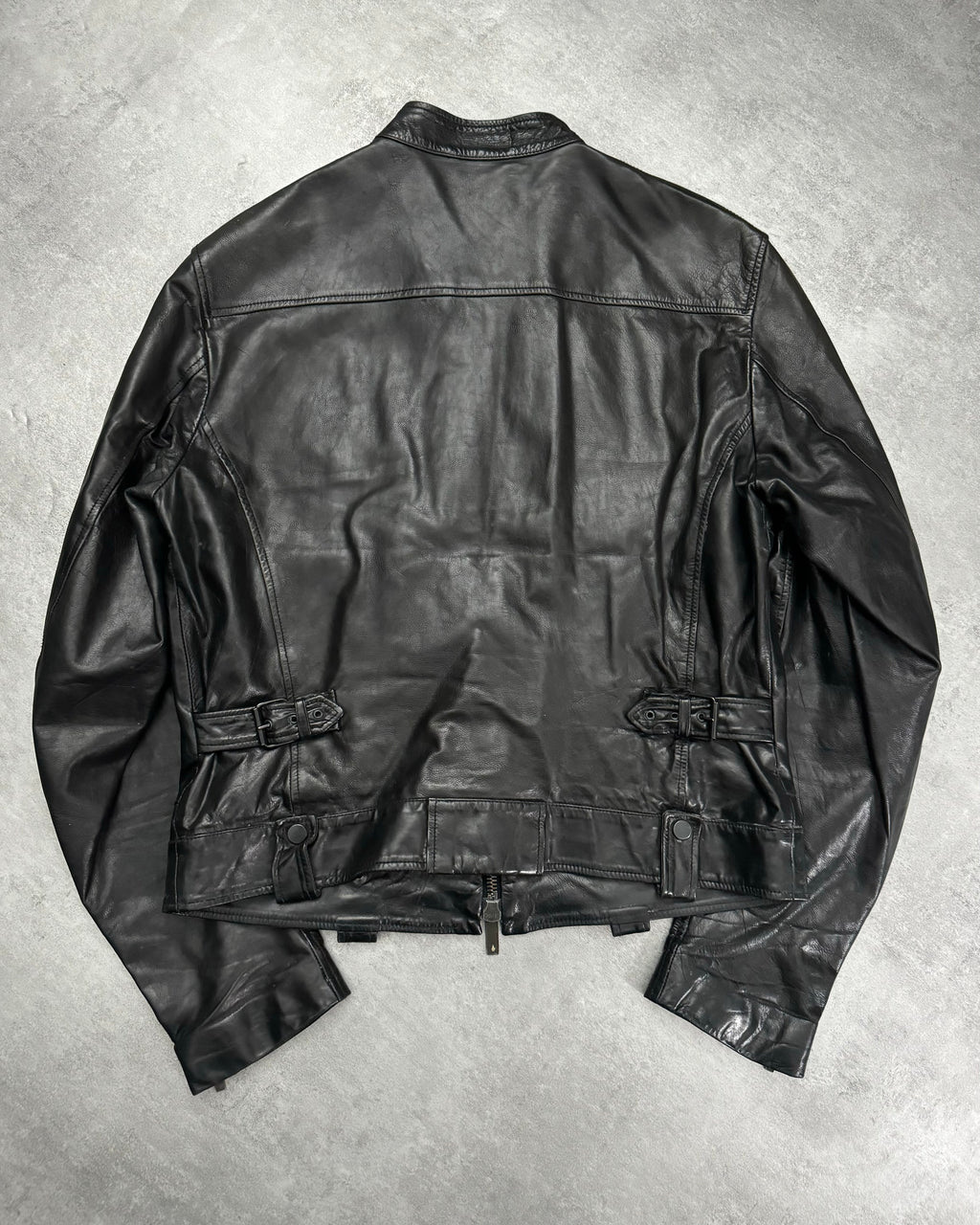 AW2007 Emporio Armani Black Utility Multi Pockets Leather Jacket (L) - 2