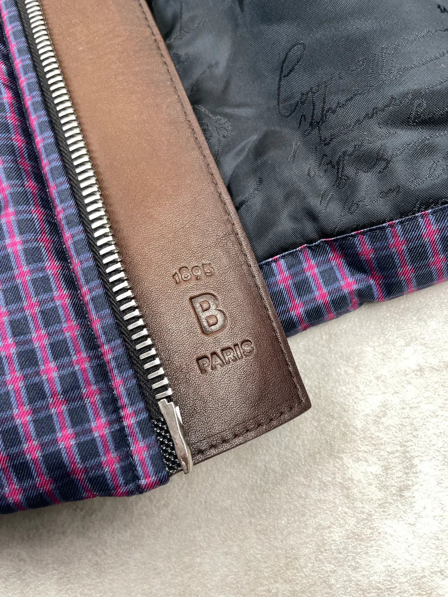 FW2020 Berluti Purple Checked Hooded Cropped Bomber Jacket by Kris Van Assche QegDeAHb 13