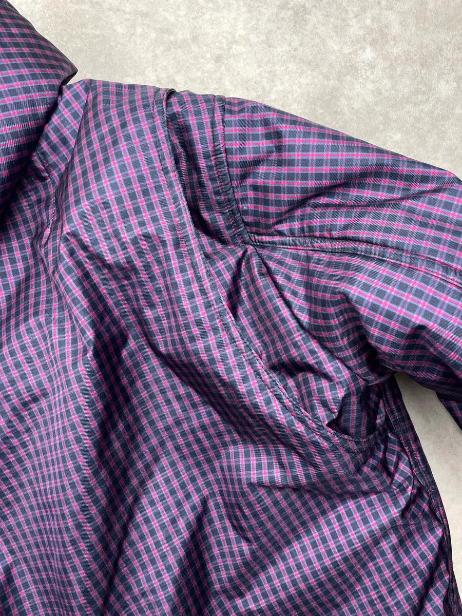 FW2020 Berluti Purple Checked Hooded Cropped Bomber Jacket by Kris Van Assche QegDeAHb 15