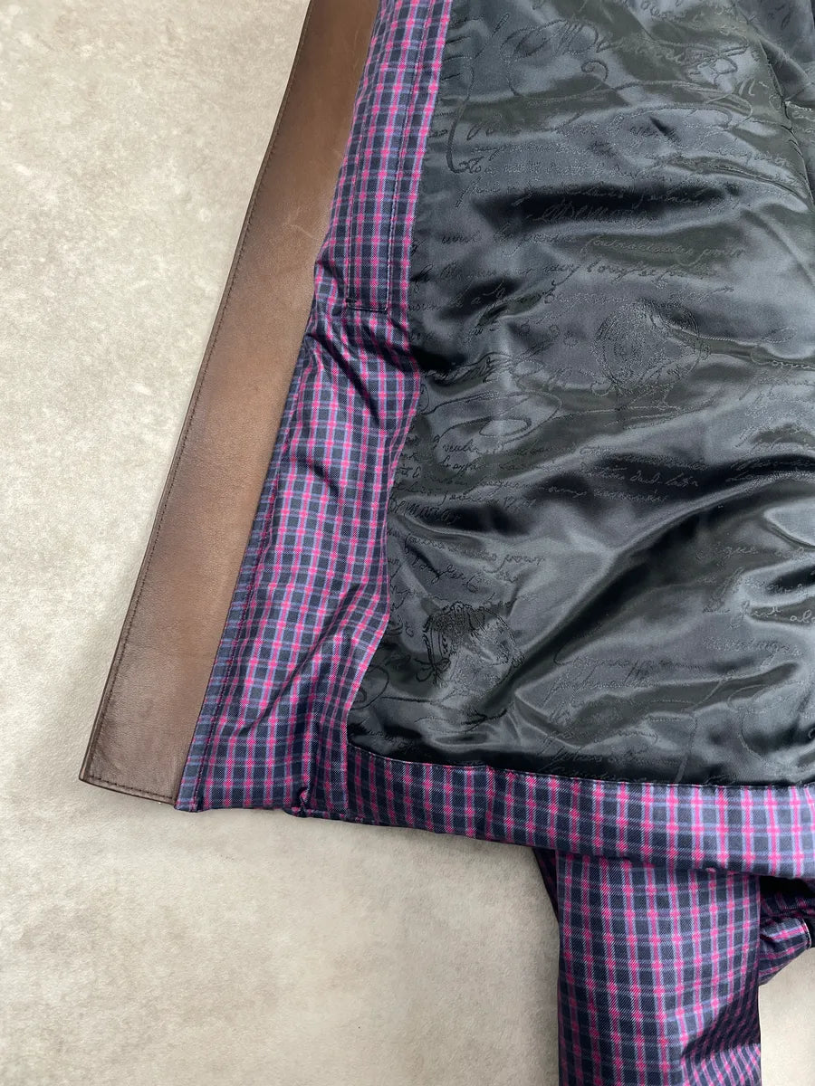 FW2020 Berluti Purple Checked Hooded Cropped Bomber Jacket by Kris Van Assche QegDeAHb 7