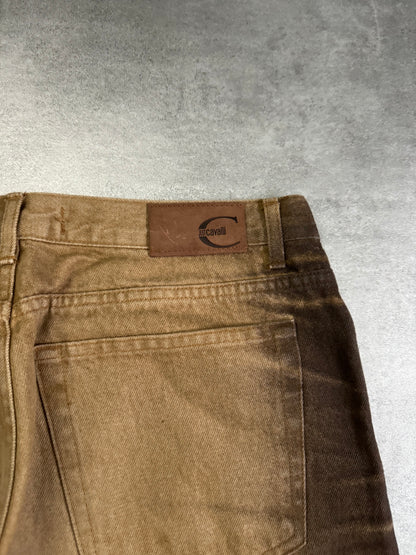 2000s Cavalli Sand Neutral Tern Effect Pants (M/L) - 4