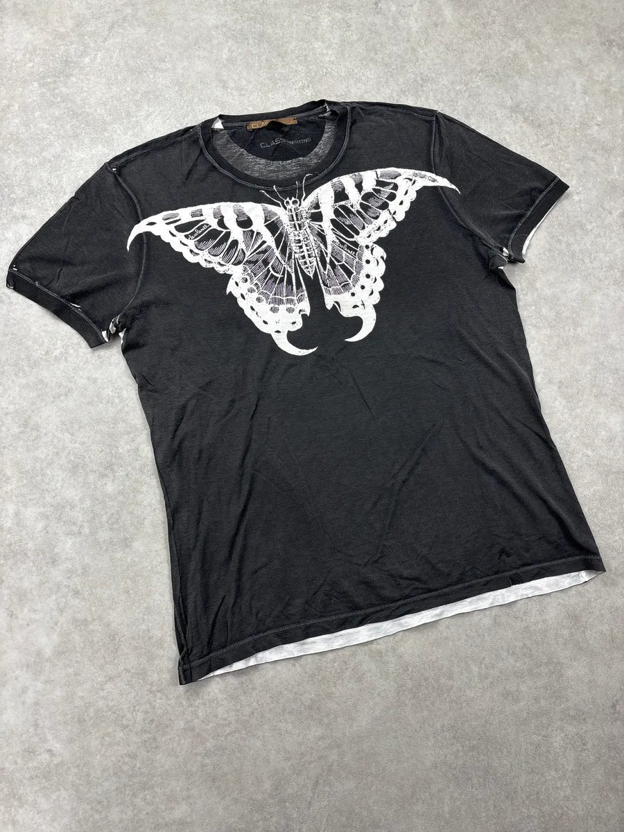 2000s Roberto Cavalli Black Butterfly T-Shirt QfhLFywU 3