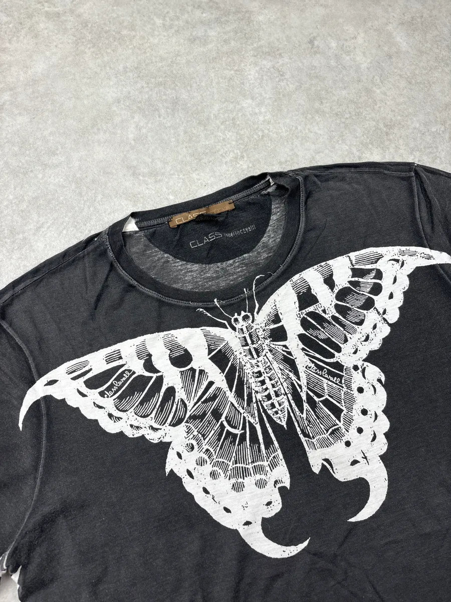 2000s Roberto Cavalli Black Butterfly T-Shirt QfhLFywU 4