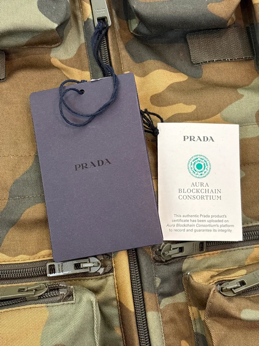 SS2024 Prada Camouflage Multi-Pocket Utility Cargo Vest QhhNHIGP 11