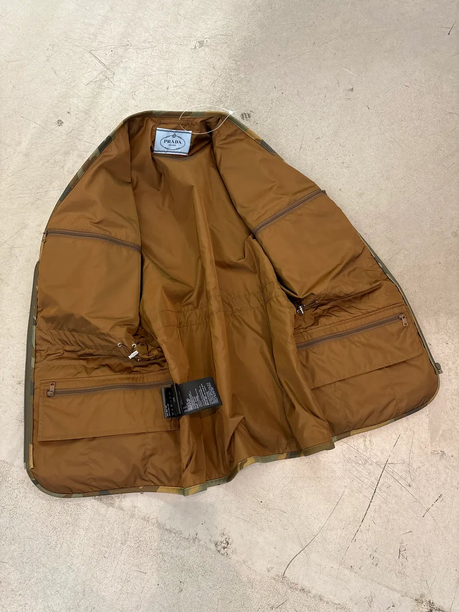 SS2024 Prada Camouflage Multi-Pocket Utility Cargo Vest QhhNHIGP 6