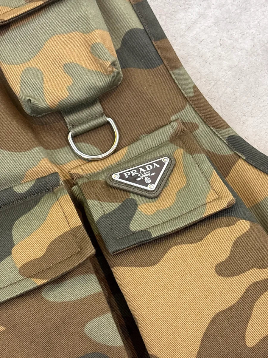 SS2024 Prada Camouflage Multi-Pocket Utility Cargo Vest QhhNHIGP 9