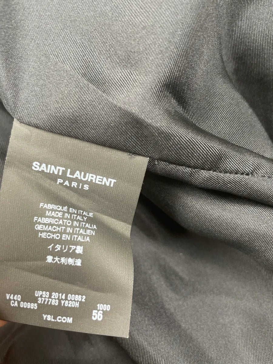 SS2015 Saint Laurent Black Satin Napoleon Bomber Jacket by Hedi Slimane  QjjgHAHQ 10