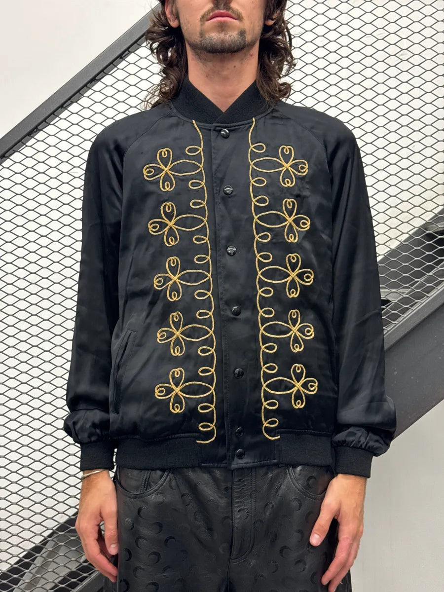 SS2015 Saint Laurent Black Satin Napoleon Bomber Jacket by Hedi Slimane  QjjgHAHQ 2