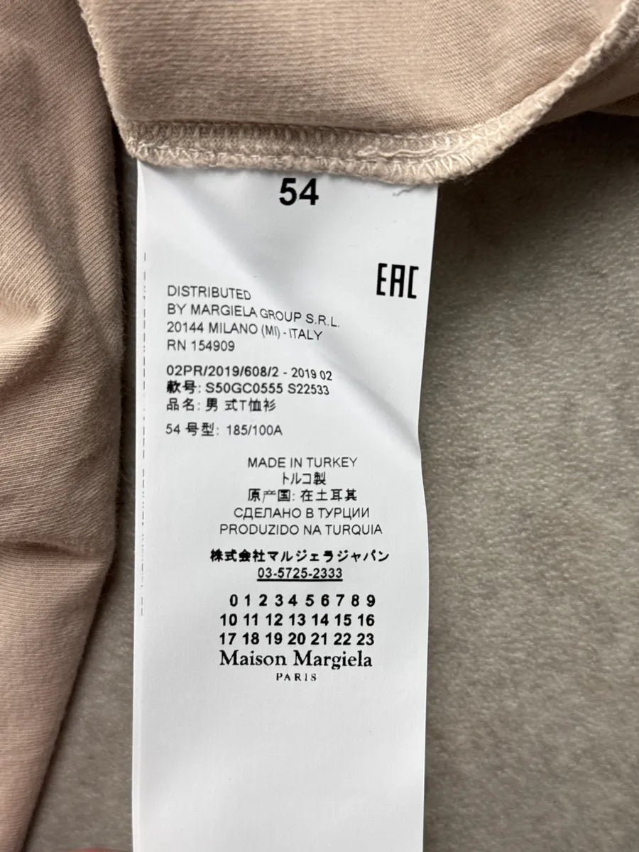 AW2019 Maison Margiela Beige Minimalist Oversized T-Shirt QlFvKdAu 9