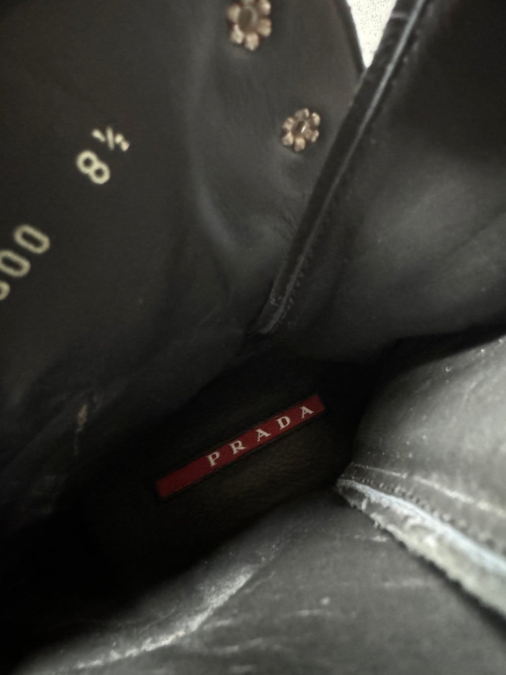 2000s Prada Hiking Black Leather Boots (44) - 10