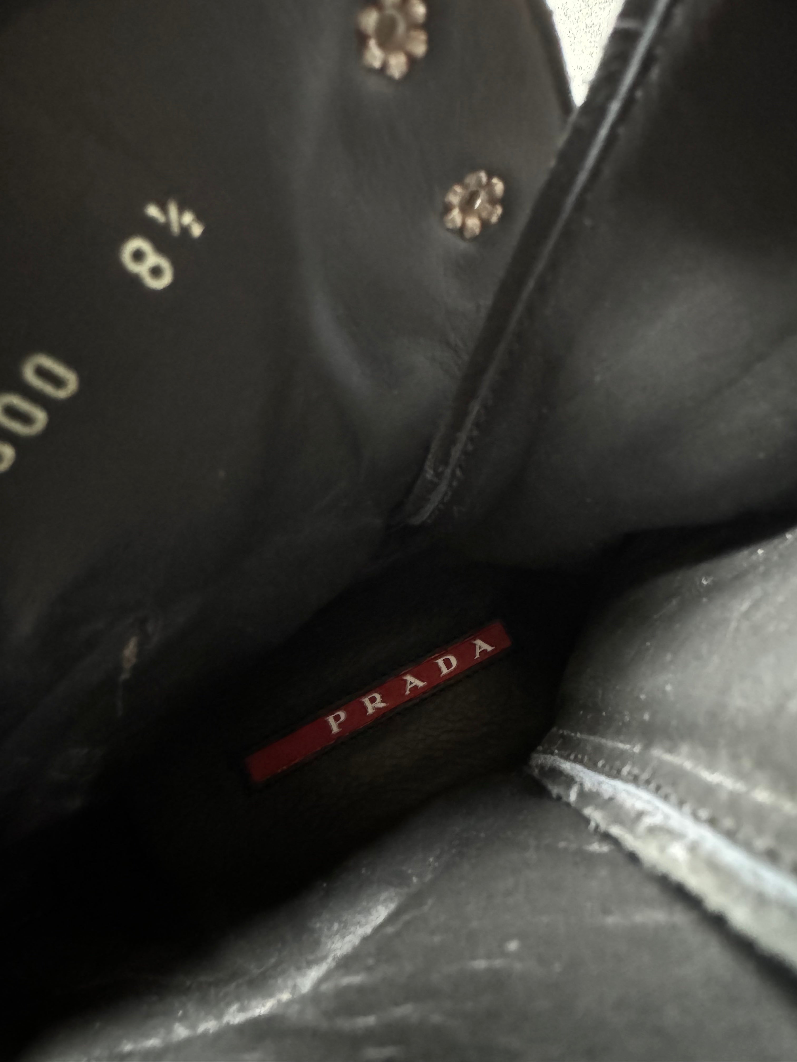 2000s Prada Hiking Black Leather Boots (44) - 10