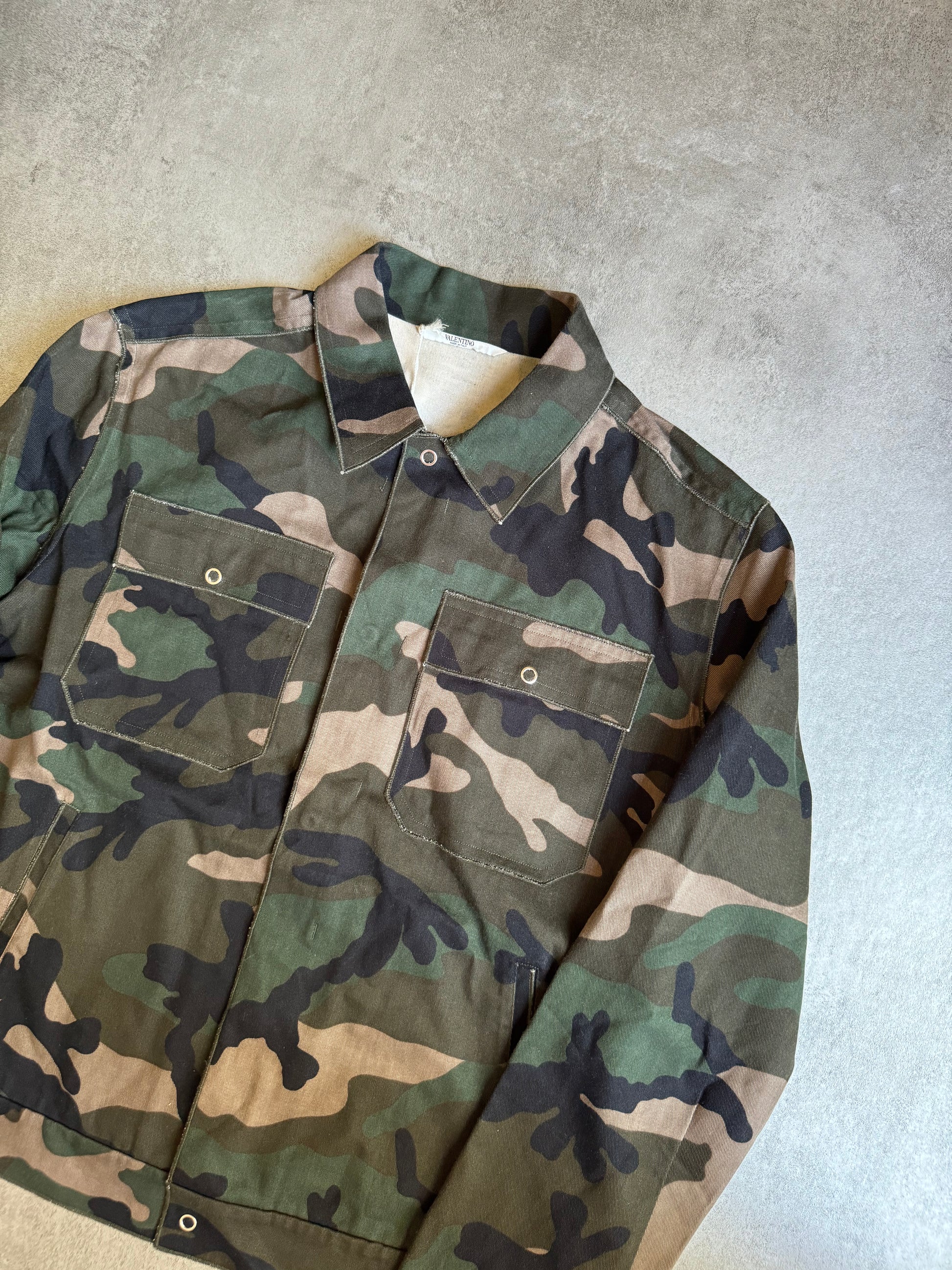 AW2020 Valentino Military Camo Light Trucker Jacket (M) - 3